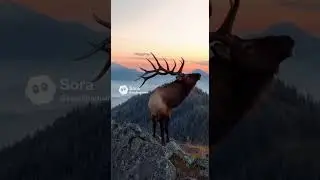 Massive Bull Elk bugles to ladies below #Shorts