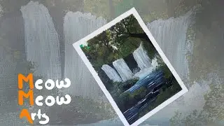 How to Paint a Waterfall with Acrylics | Simple Landscape Painting Tutorial!
