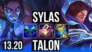 SYLAS vs TALON (MID) | 12 solo kills, 23/2/11, 66% winrate, Legendary | EUW Master | 13.20