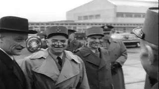 Arrival of General Alphonse Juin by plane at National Airport, Washington DC. HD Stock Footage