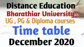Distance Education Exam timetable released , Dec 2020.