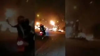Colombia: Protestors burn down the property in Bogota.