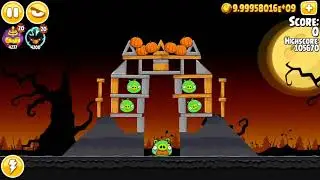 Angry Birds Seasons Power-up Test Site and Trick or Treat All levels (Mighty Eagle) Any%