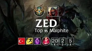 Zed Top vs Malphite - TR Challenger Patch 8.11