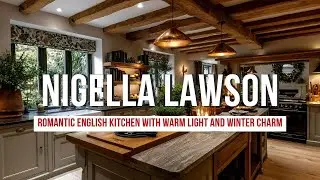 Nigella Lawson Romantic English Kitchen with Warm Light and Winter Charm