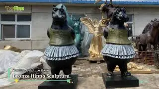 Custom Outdoor Bronze Hippo Ballerina Statue Animal Bronze Statue from YouFine Factory