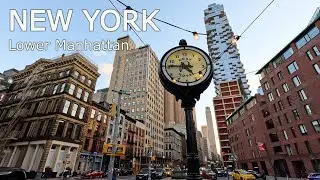 New York - Walking tour Lower Manhattan NYC 4К 60fps