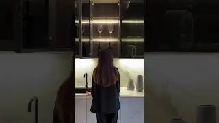Luxurious tinted glass cabinets by ZBOM Indonesia #kitchencabinets #luxurykitchens
