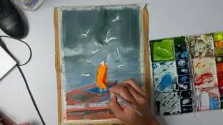 Watercolor process- foggy water and boats #loosewatercolorpainting #paintingstyle #watercolorprocess