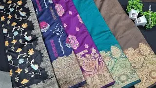 Affordable Cotton Kosa Monica Silk Saree 🌼 | Elegant Embroidery & Plain Body