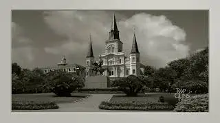 Jackson Square, New Orleans - Matted & Framed Black & White Moving Art (4K) (no audio)
