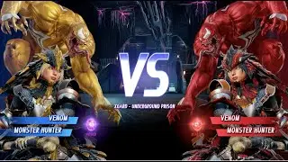 Gold Venom and Monster Hunter vs Venom and Monster Hunter - MARVEL VS. CAPCOM: INFINITE