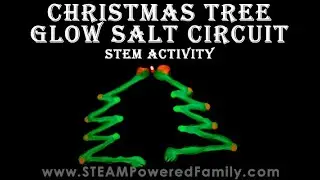 Christmas Tree Glow Salt Circuit STEM Activity for Kids