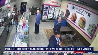 Former President Joe Biden makes surprise visit to Maryland ice cream shop