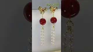 Red & radiant #pearl #earrings #earringslover #koreanearrings&nbsp;#jewelry #korean #trend #style #耳環 #古风