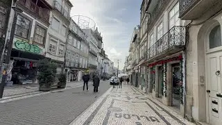 Portugal 43 Porto - Walking｜R.de Santa Catarina｜uphill shops｜Cafe｜Barber shop｜R.de Gonçalo Cristóvão