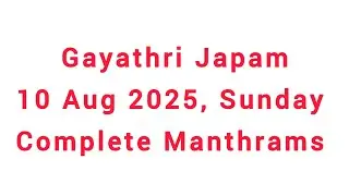Gayathri Japa Sankalpam and full  Procedures 