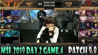 SK Telecom T1 vs Phong Vũ Buffalo Game 4 | MSI 2019 Group Stage Day 2 | SKT vs PVB - Patch 9.8