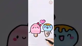 How to Draw an IceCream Couple | Easy Step-by-Step Drawing for Kids & Beginners #drawing #art