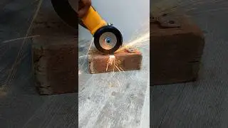 Genius Idea! 🧱 Homemade Metal Cutting Machine using a Brick and Grinder #diy #experiment #short