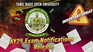 Tamilnadu Open University (TNOU) Notifications Video