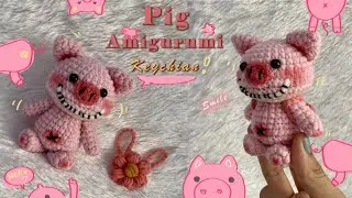 Crochet Pig Keychain 🐷🐷 Amigurumi Pig Tutorial 🌸