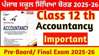 PSEB Class 12 Accountancy Important Sample Paper full solution 2025-26