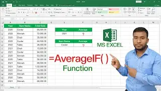 MS Excel - AverageIF Function | How to use the AverageIF Function in Microsoft Excel