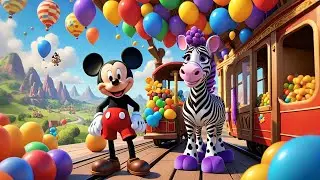 🚂 Mickey & the Zebra's Magical Train Adventure! 🐭🦓✨| Kids Fun