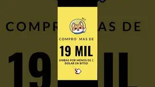 🐶 19 mil shibas por menos de 1 d&oacute;lar en #bitso 🤯
