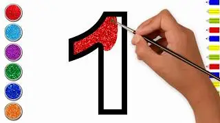 Glitter Number coloring pages Learn Colors Learn numbers for kids | Kido Kids