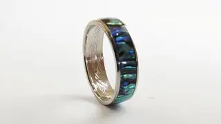 Making a NZ 10cents coin ring with Abalone Shell inlay