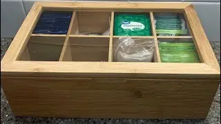 randomgrounds 100% Bamboo Tea Box Storage Organizer, Holds 120+ Standing or Flat Tea Bags #amazon