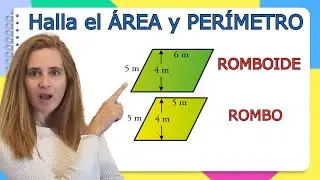 AREA Y PERIMETRO DE UN ROMBOIDE Y UN ROMBO #geometria #area #perímetro #matematika #parati #viral