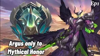 🔥 ARGUS ONLY TO MYTHIC HONOR MONTAGE || PART 1 || Challenge MLBB