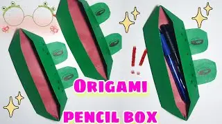 Origami Paper box Frog | How to make Paper pencil case | Pencil Holder