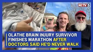 Olathe brain injury survivor finishes marathon after doctors said he’d never walk