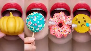 Satisfying Emoji ASMR Mukbang 🍬👑🦋🐟💄🌸| Relaxing Crunchy Sounds | Tiktok Compilation Kashi asmr
