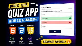 Build a Quiz App with HTML, CSS & JavaScript | JavaScript Project for Beginners
