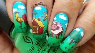 Farm Nails Nail Art Tutorial!!!! 🐄🐮🐖🚜👨&zwj;🌾👩&zwj;🌾