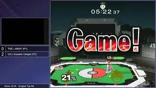 Shine 2018 SSBM - TNC | ARMY (Ice Climbers) vs. OG | Swedish Delight (Peach) - Melee Top 64 WR2