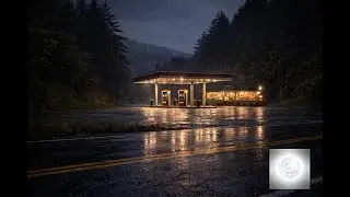 Relaxing Rain at a Quiet Gas Station | Night Drive Ambience for Sleep, Focus & Relaxation