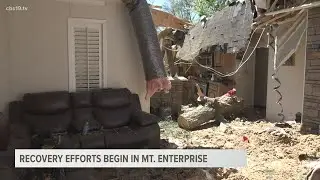 Cleanup and recovery efforts begin in Mt. Enterprise after tornado damage in Saturday's storms