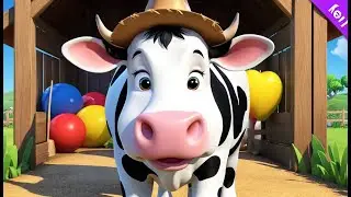 Moo Cow Wears a Cowboy Hat 🐄🤠 | Fun 3D Animated Nursery Rhyme for Kids & Toddlers