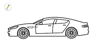 How To Draw Aston Martin Rapide Car | Easy Car Drawing step by step 