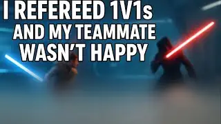I refereed a 1v1 in STAR WARS Battlefront II... Teammate wasn't having it!!