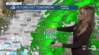 Rain moving in for metro Denver Sunday, snow for the mountains e