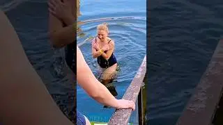 #111 Girl Bathing Ice Water, Epiphany, Baptism, Крещение, Окунание, Хрещення