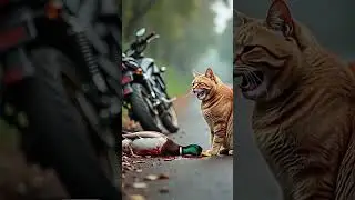 बाघ और बिल्ली की हुई दोस्ती / बत्तख की मौत पर बिल्ली रोने लगी #ai short #animated video #short story