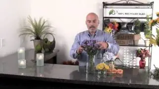 G3 6 Cylinder Vases in clear and sea mist   flower arrangement and floating candles